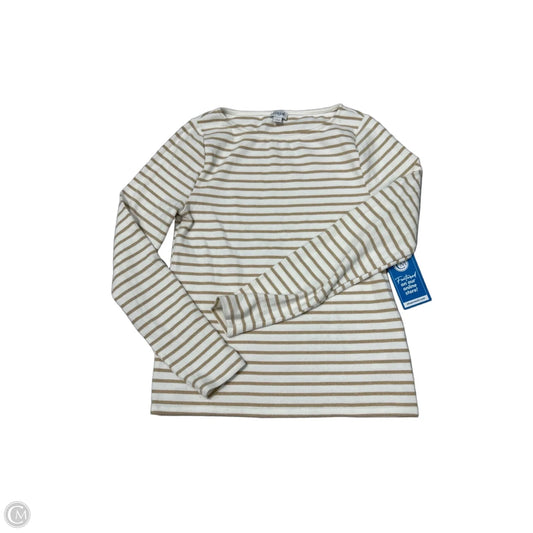 J.Crew Long-Sleeve Top in Brown & White, Size L