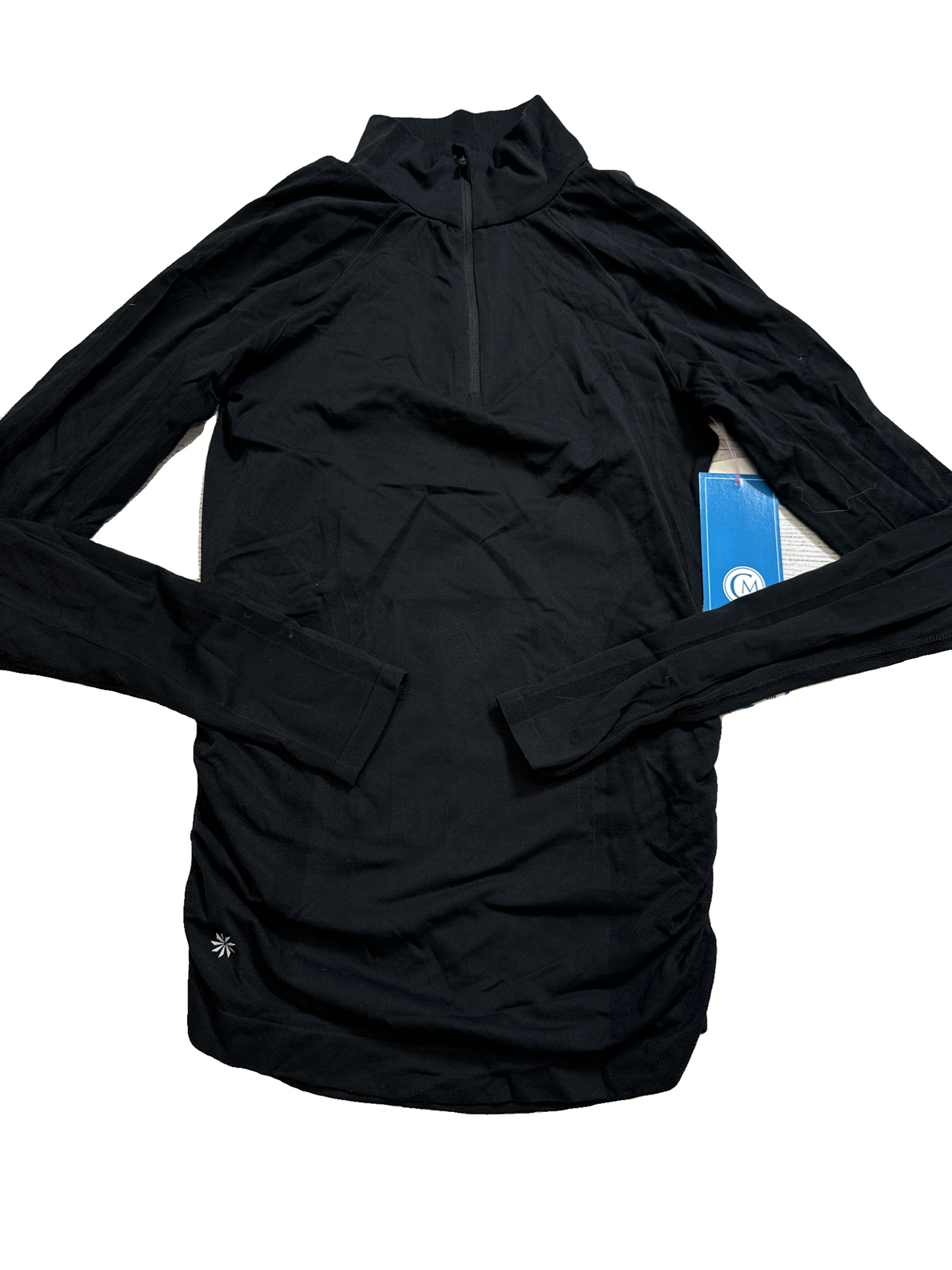 Athletic Top Long Sleeve Collar By Athleta In Black, Size: Xs