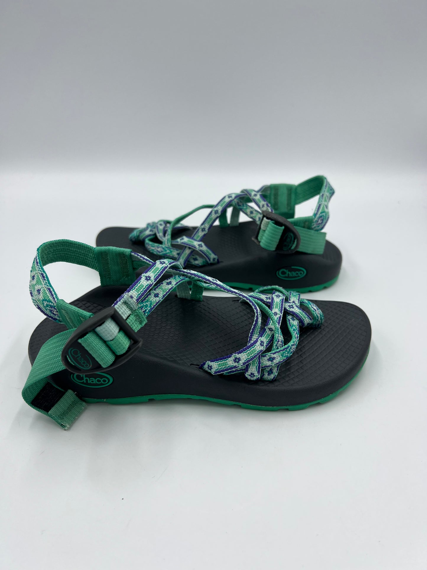 Turquoise Sandals Designer Chacos, Size 6