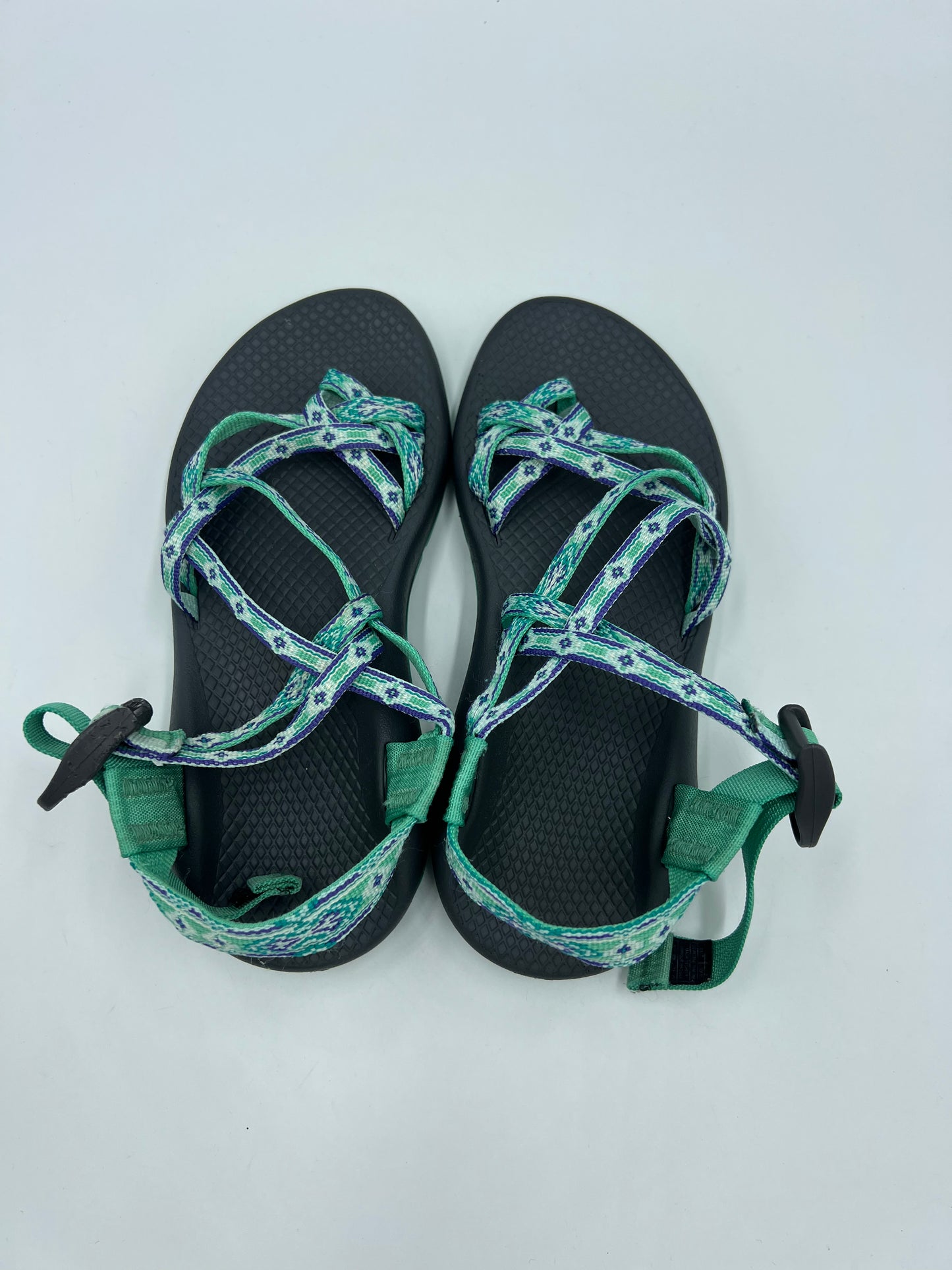 Turquoise Sandals Designer Chacos, Size 6