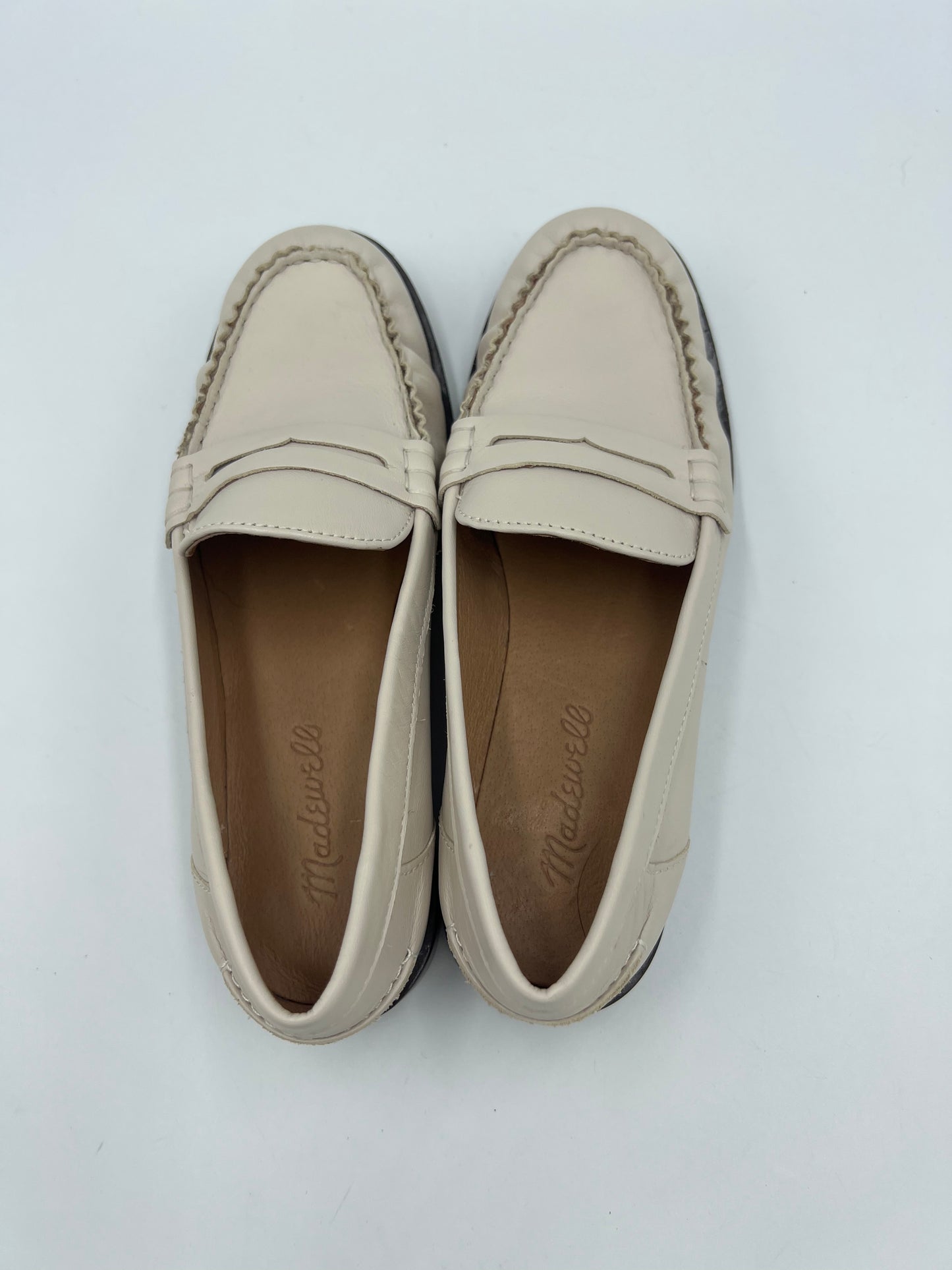 White Shoes Flats Loafer Oxford Madewell, Size 6