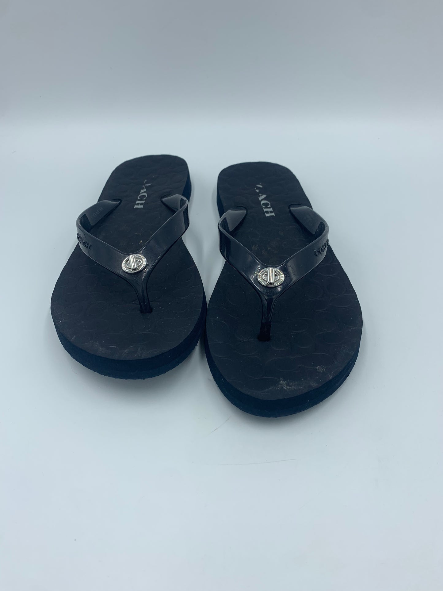 Black Sandals Designer Coach, Size 7/8