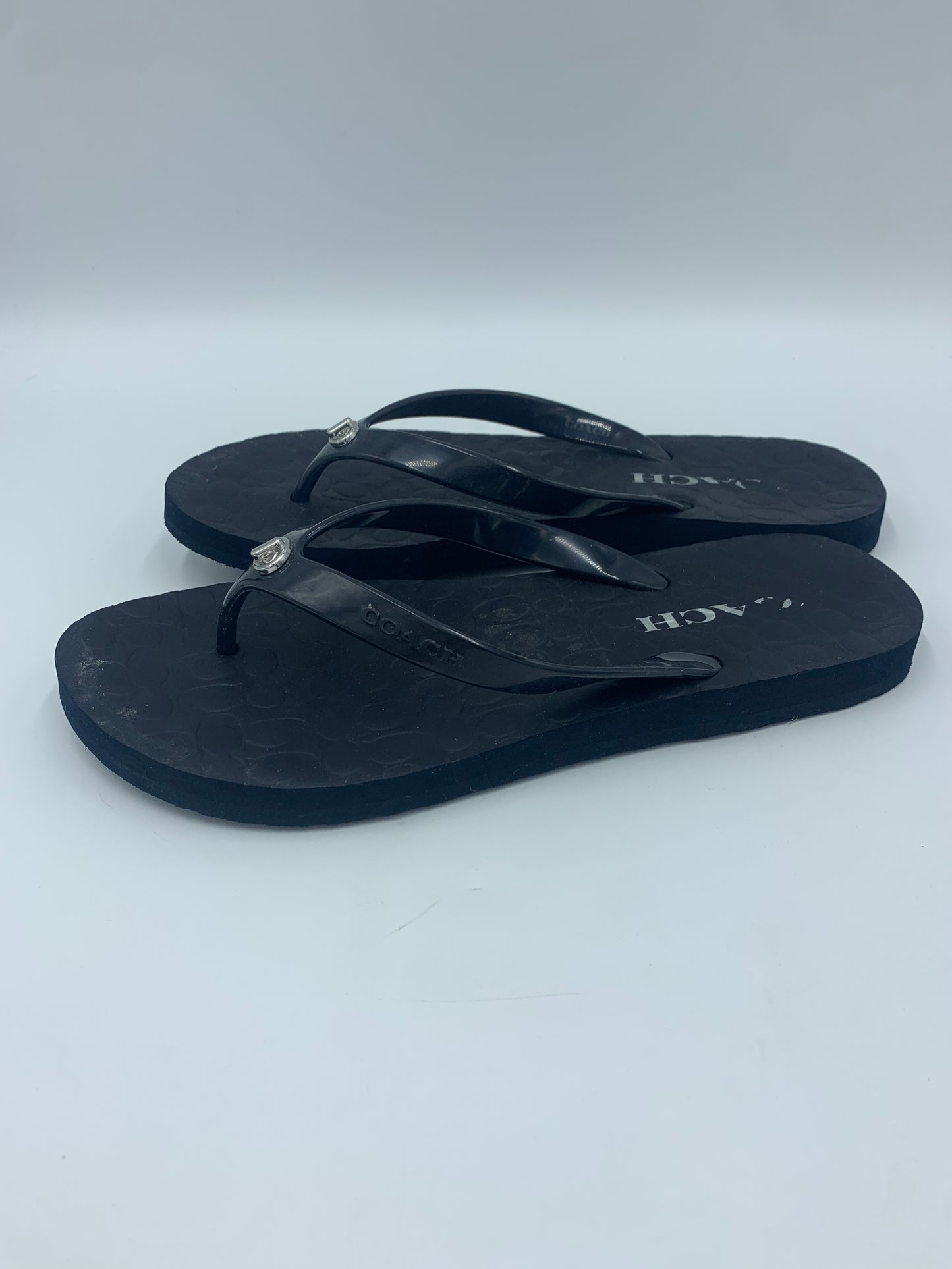 Black Sandals Designer Coach, Size 7/8