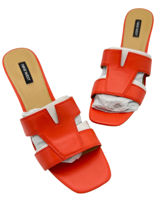 Shoes Heels Block By Nine West In Orange, Size: 12