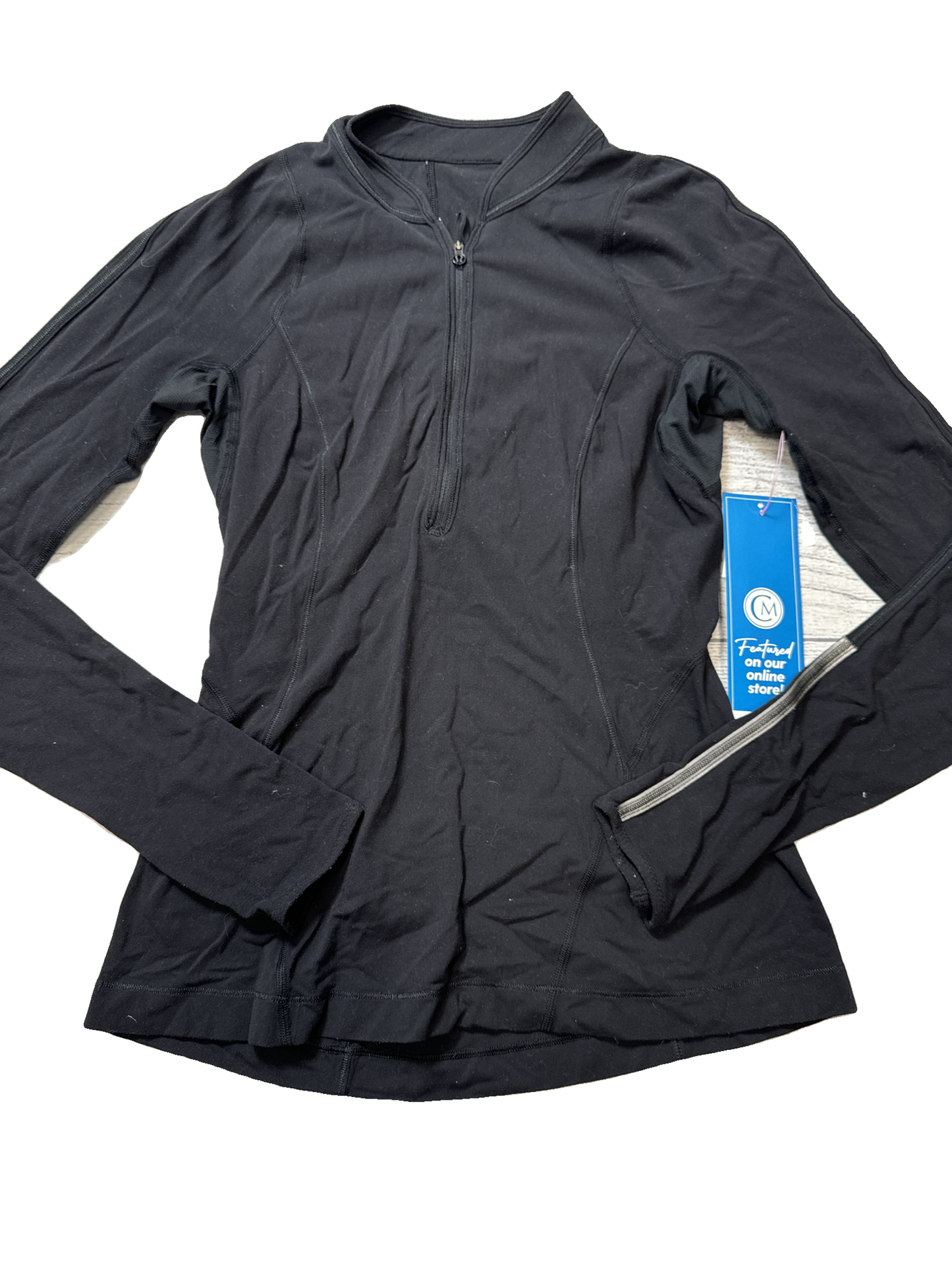 Athletic Top Long Sleeve Crewneck By Lululemon In Black, Size: S