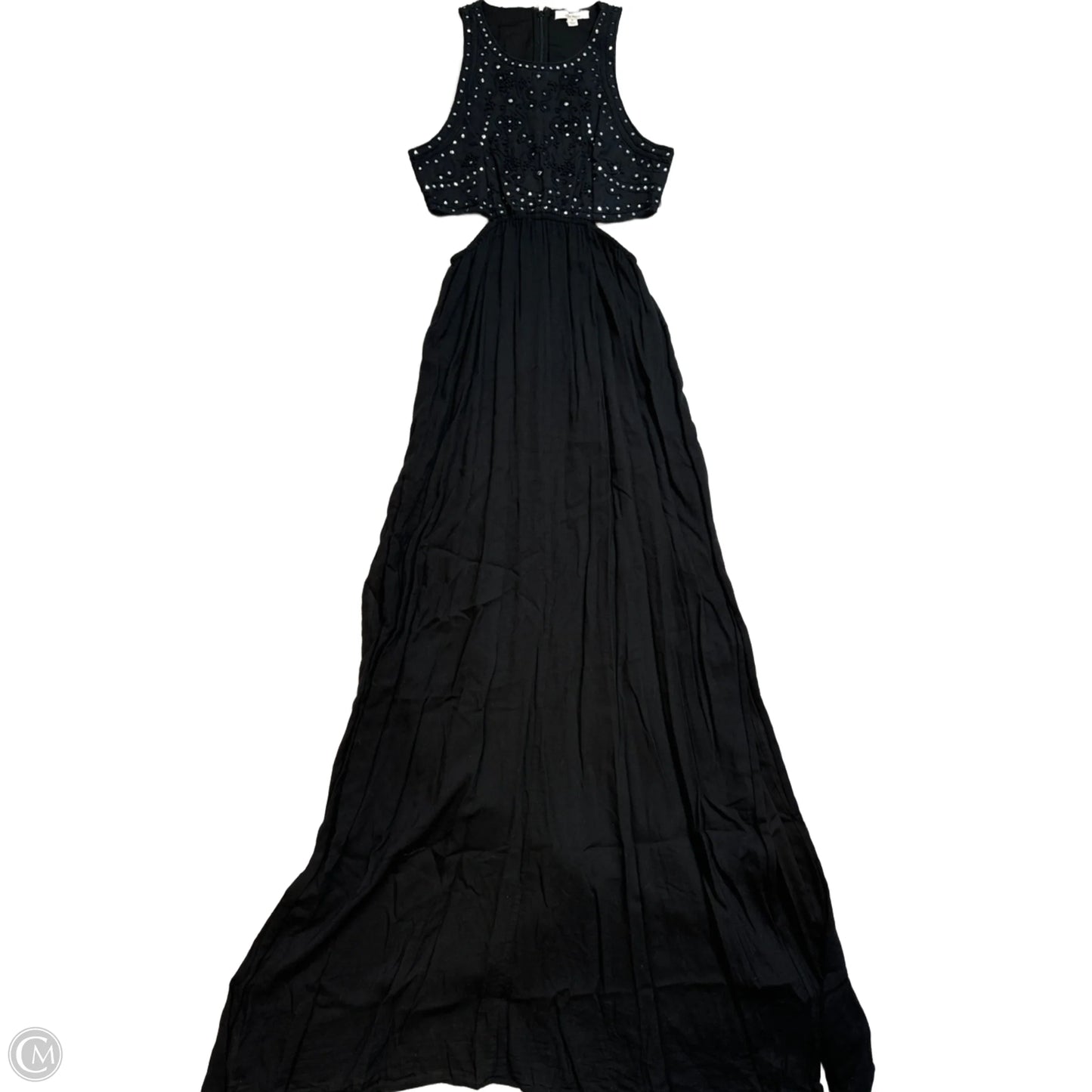 Dress Casual Maxi By Ella Moss In Black & Silver, Size: M