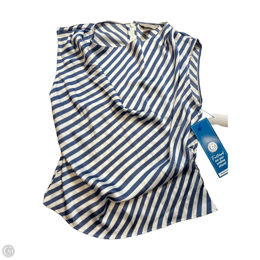 Top Sleeveless By H&m In Blue & White, Size: S