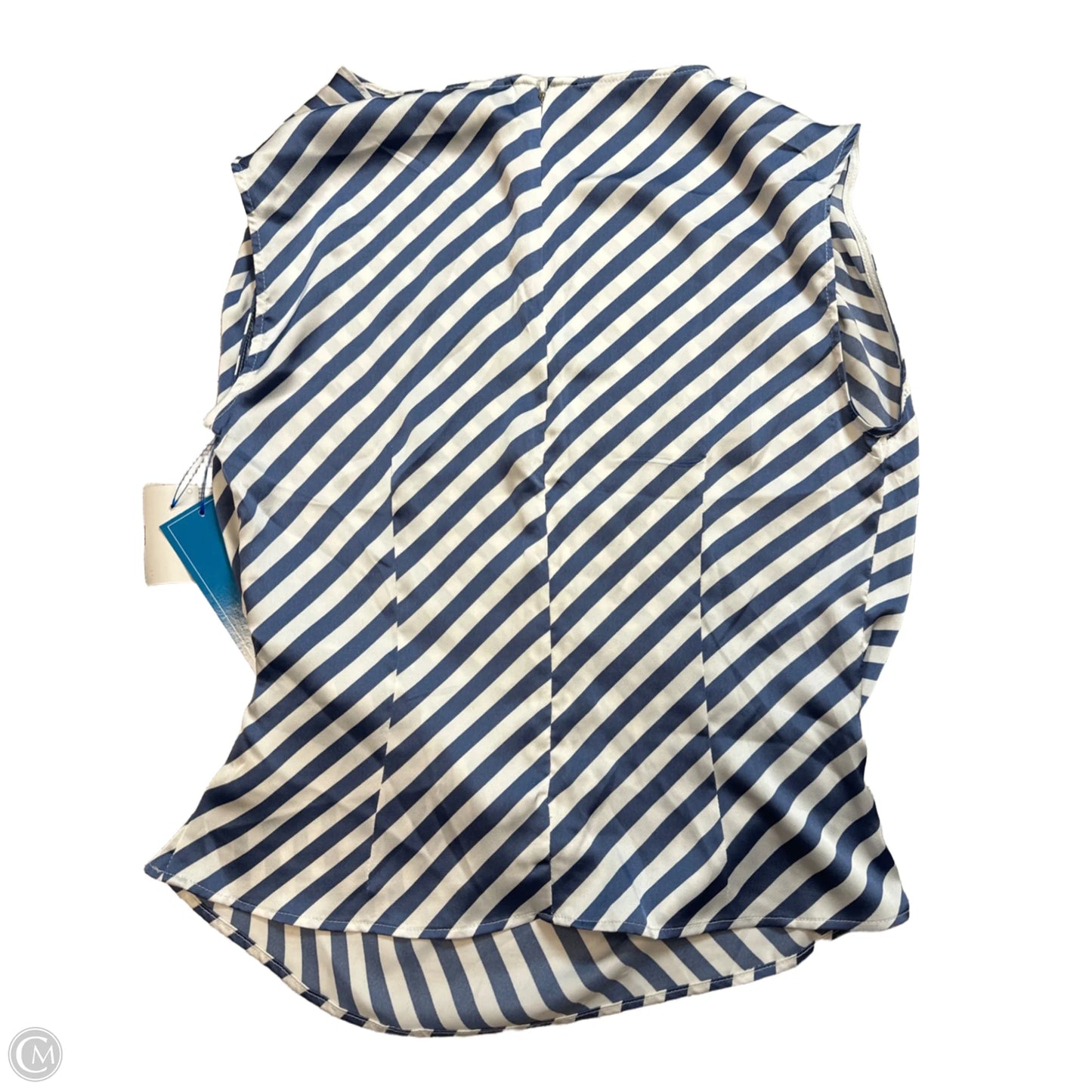 Top Sleeveless By H&m In Blue & White, Size: S