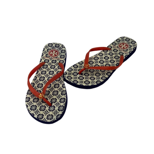 Sandals Designer By Tory Burch In Navy, Size: 9