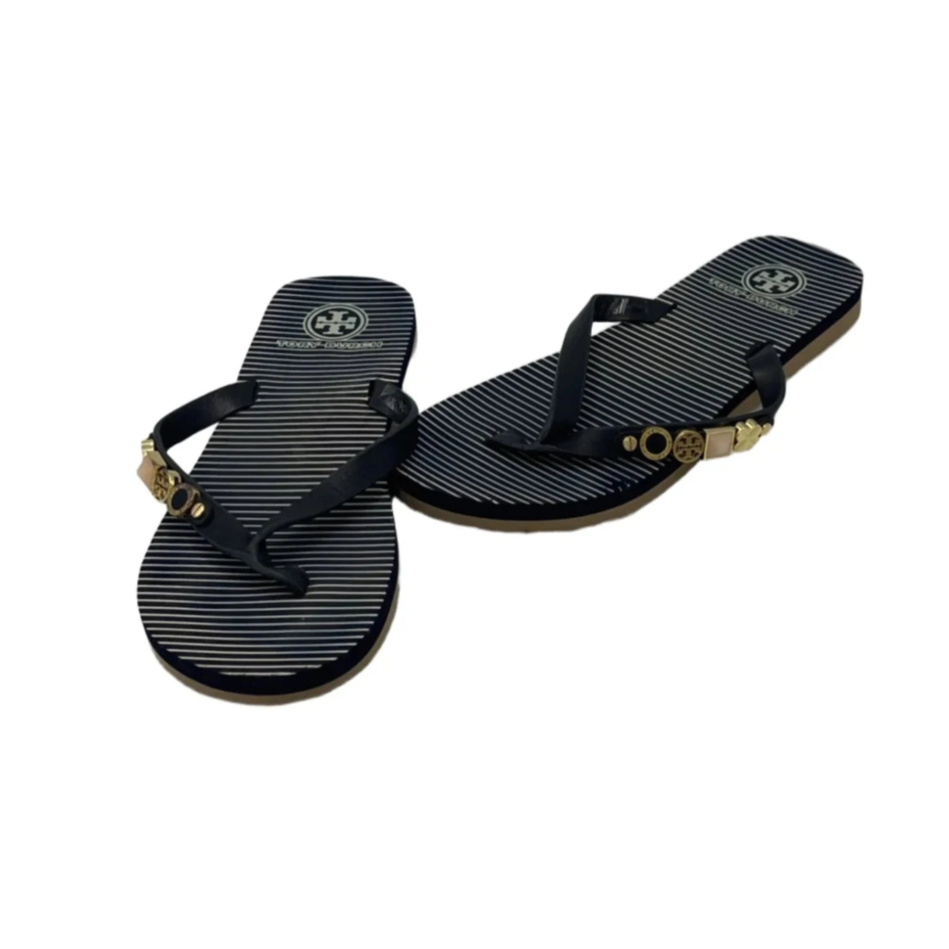 Sandals Designer By Tory Burch In Navy, Size: 8.5