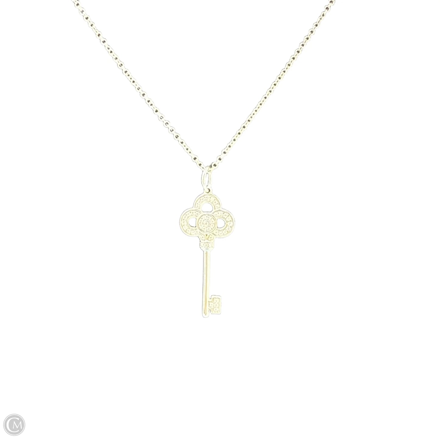 Tiffany & Company Luxury Crown Key 18K White Gold with Diamonds Necklace