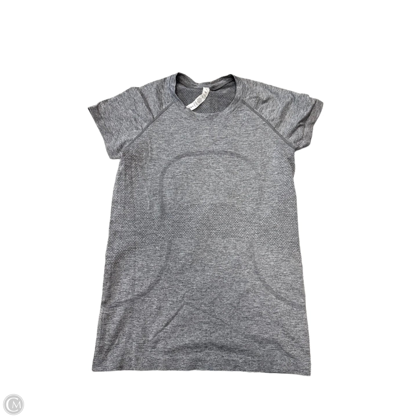Athletic Top Short Sleeve By Lululemon In Grey, Size: M