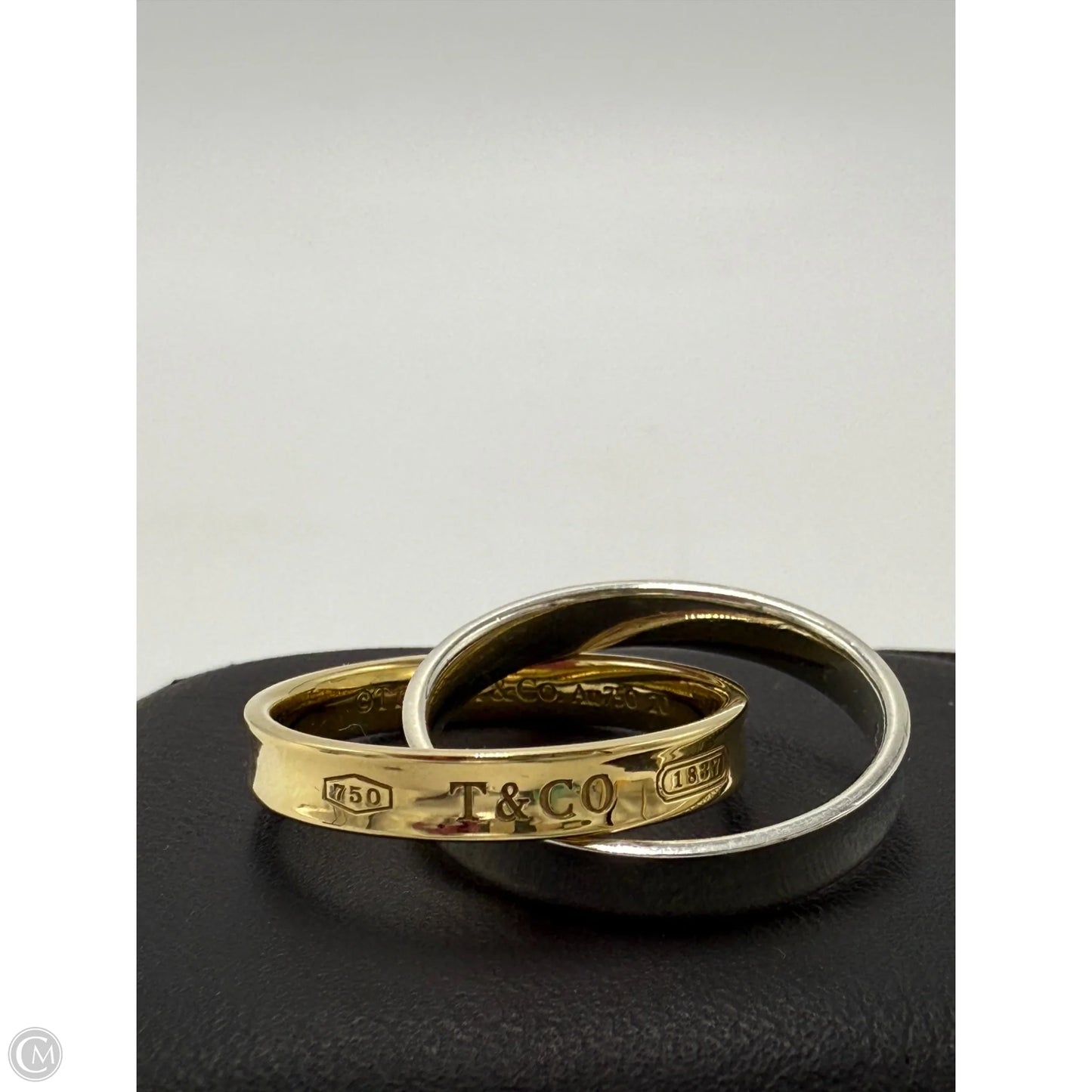 Tiffany & Co. 18K and 925 Interlocking 1837 Circles Luxury Ring, Size: 7.5