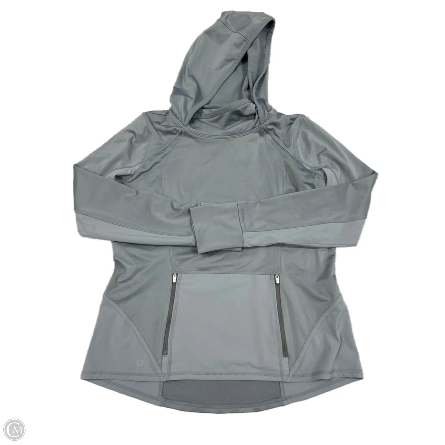 Athletic Top Long Sleeve Hoodie By Athleta In Grey, Size: L