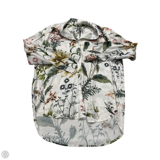Top Long Sleeve By Anthropologie In Floral Print, Size: M