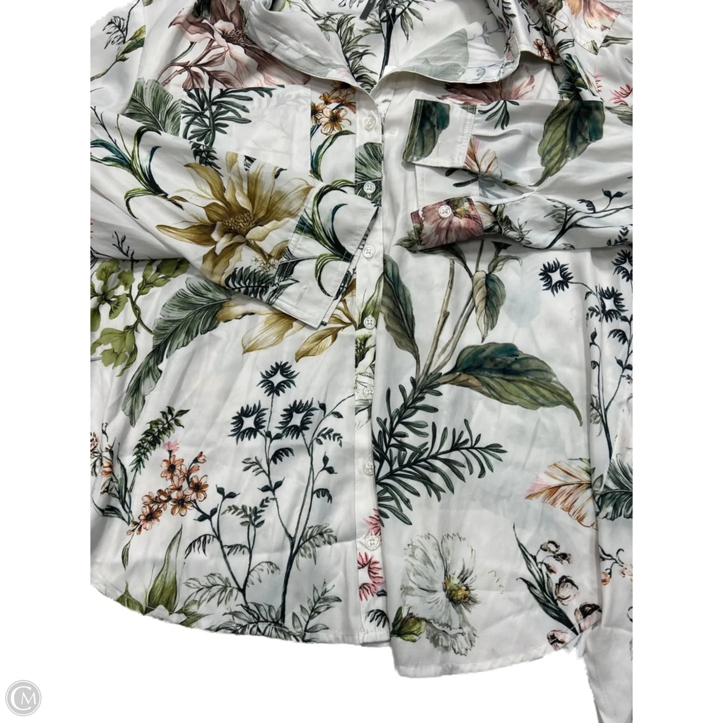 Top Long Sleeve By Anthropologie In Floral Print, Size: M
