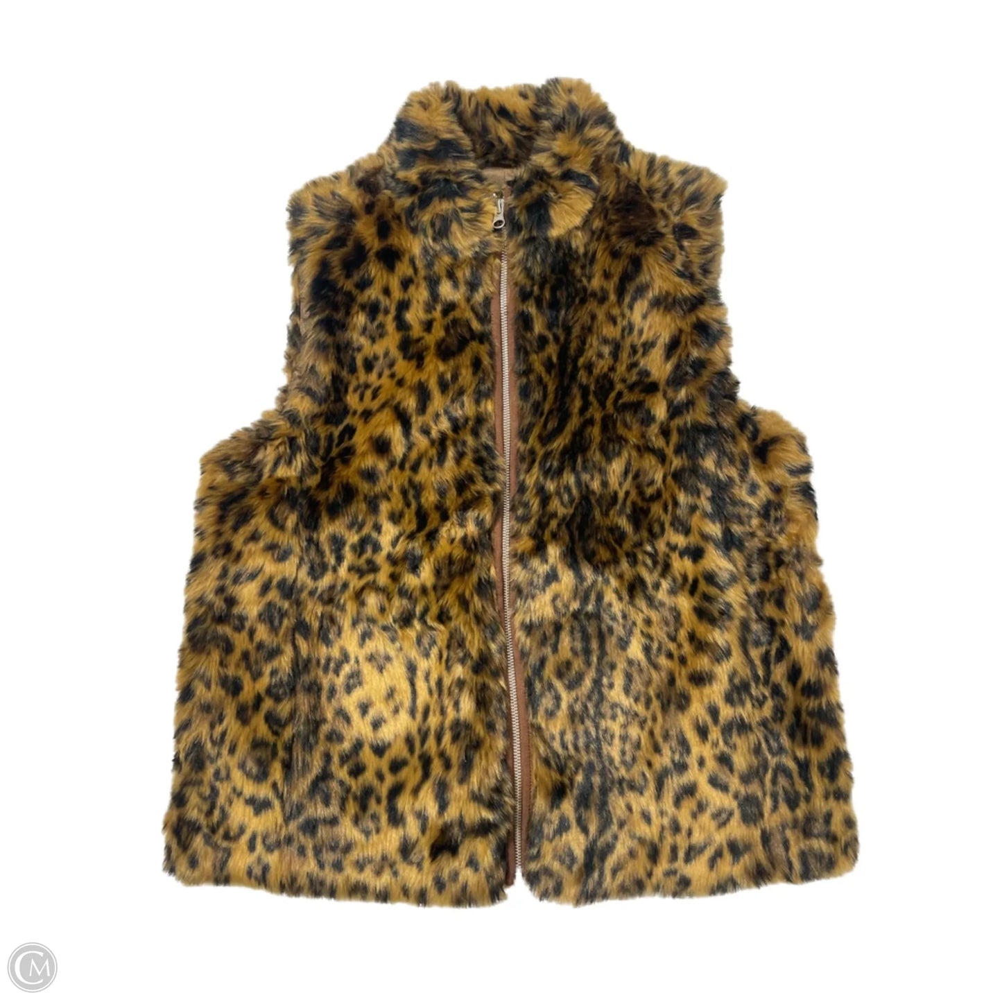 Vest Faux Fur & Sherpa By J. Crew In Animal Print, Size: M