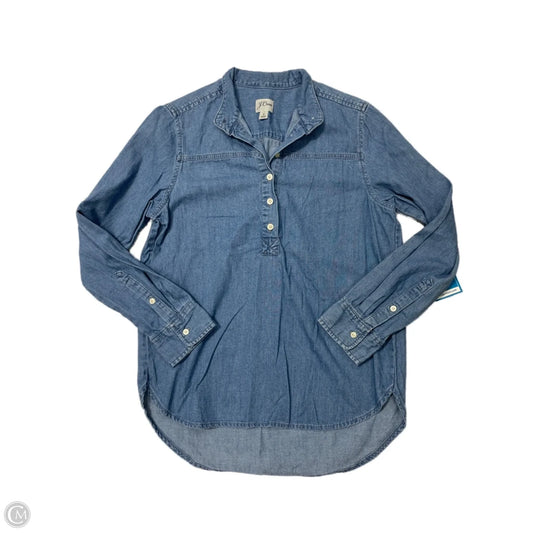 Top Long Sleeve By J. Crew In Blue Denim, Size: Xs