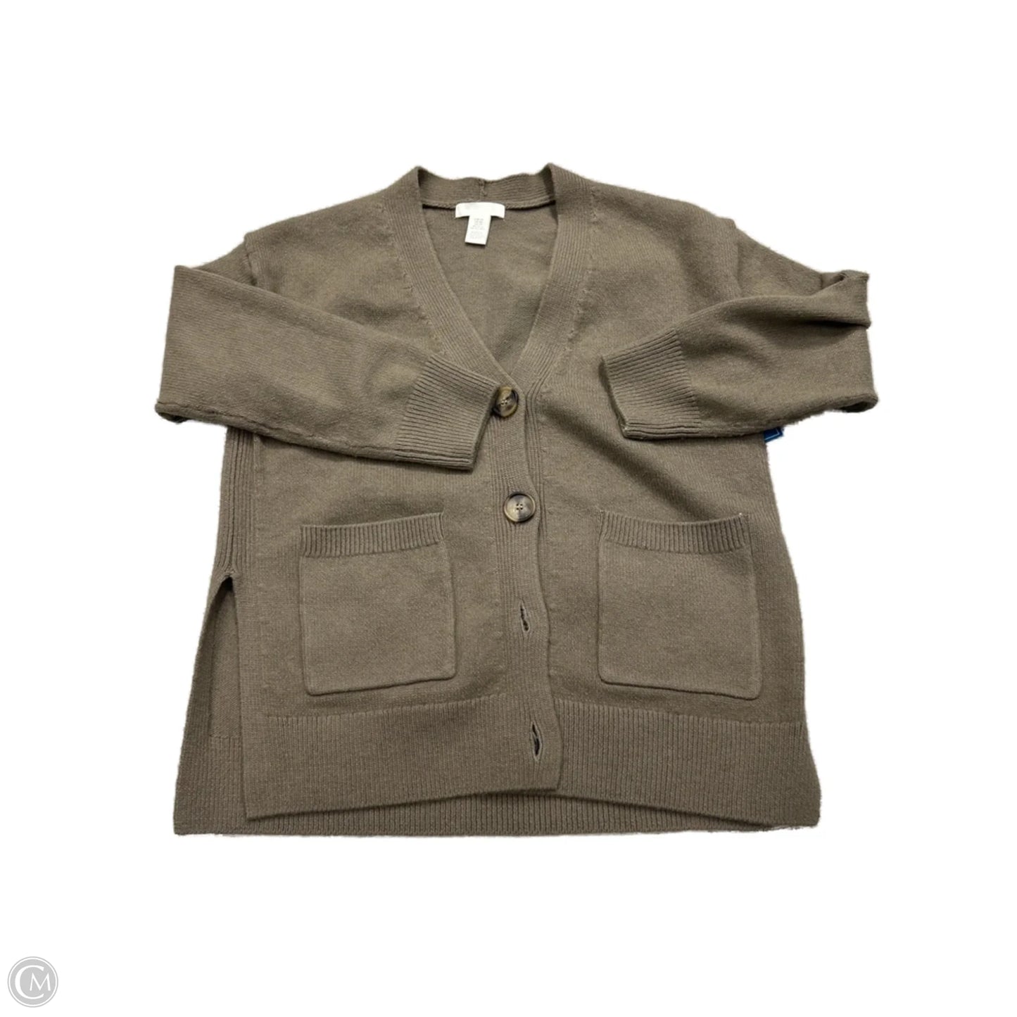 Sweater Cardigan By H&m In Taupe, Size: Xs