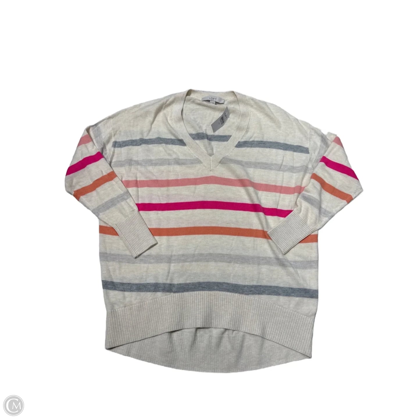 New! Sweater By Loft In Cream & Pink, Size: Xs