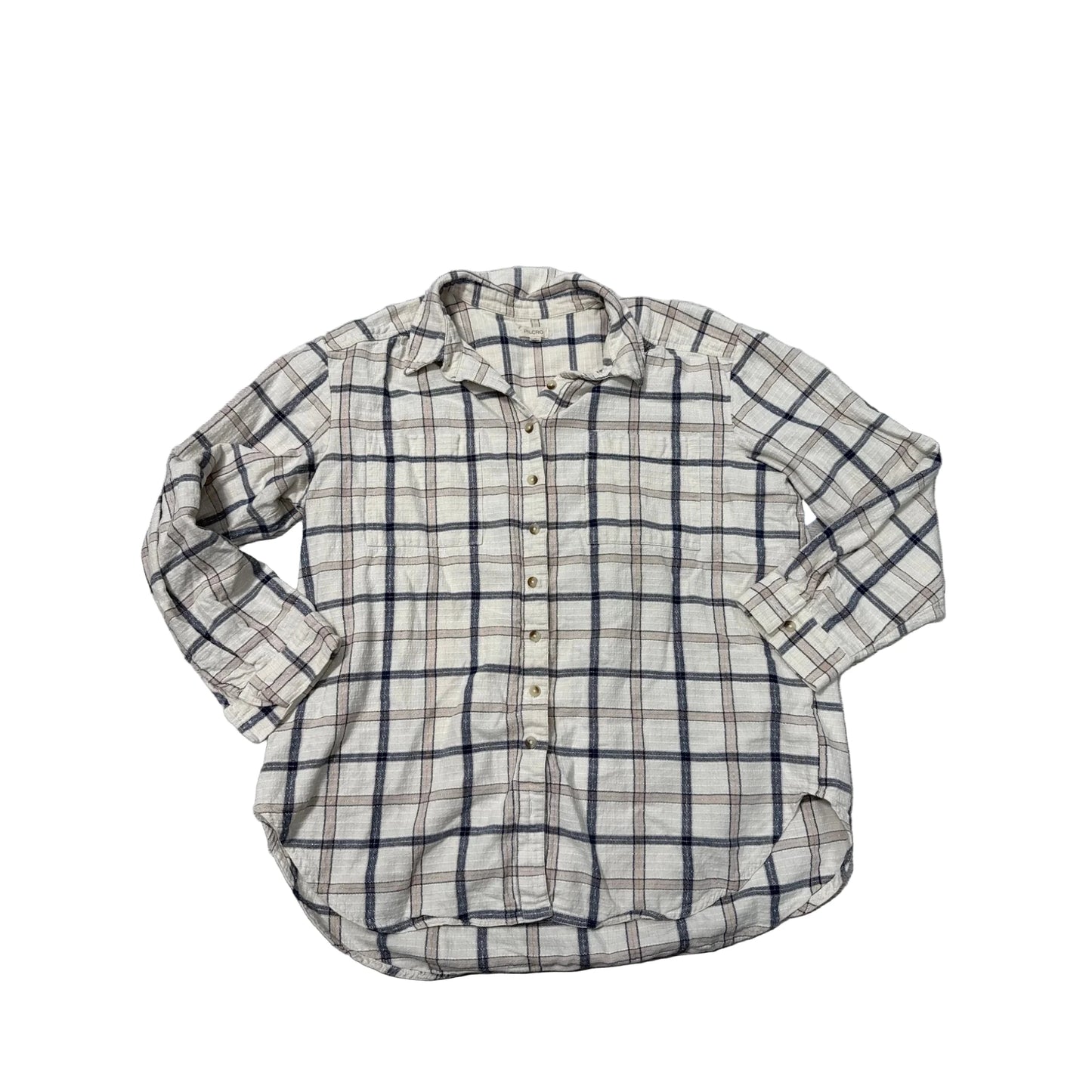 Top Long Sleeve By Pilcro In Plaid Pattern, Size: Xl