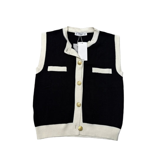 New! Sweater Short Sleeve By Mng In Black & White, Size: S