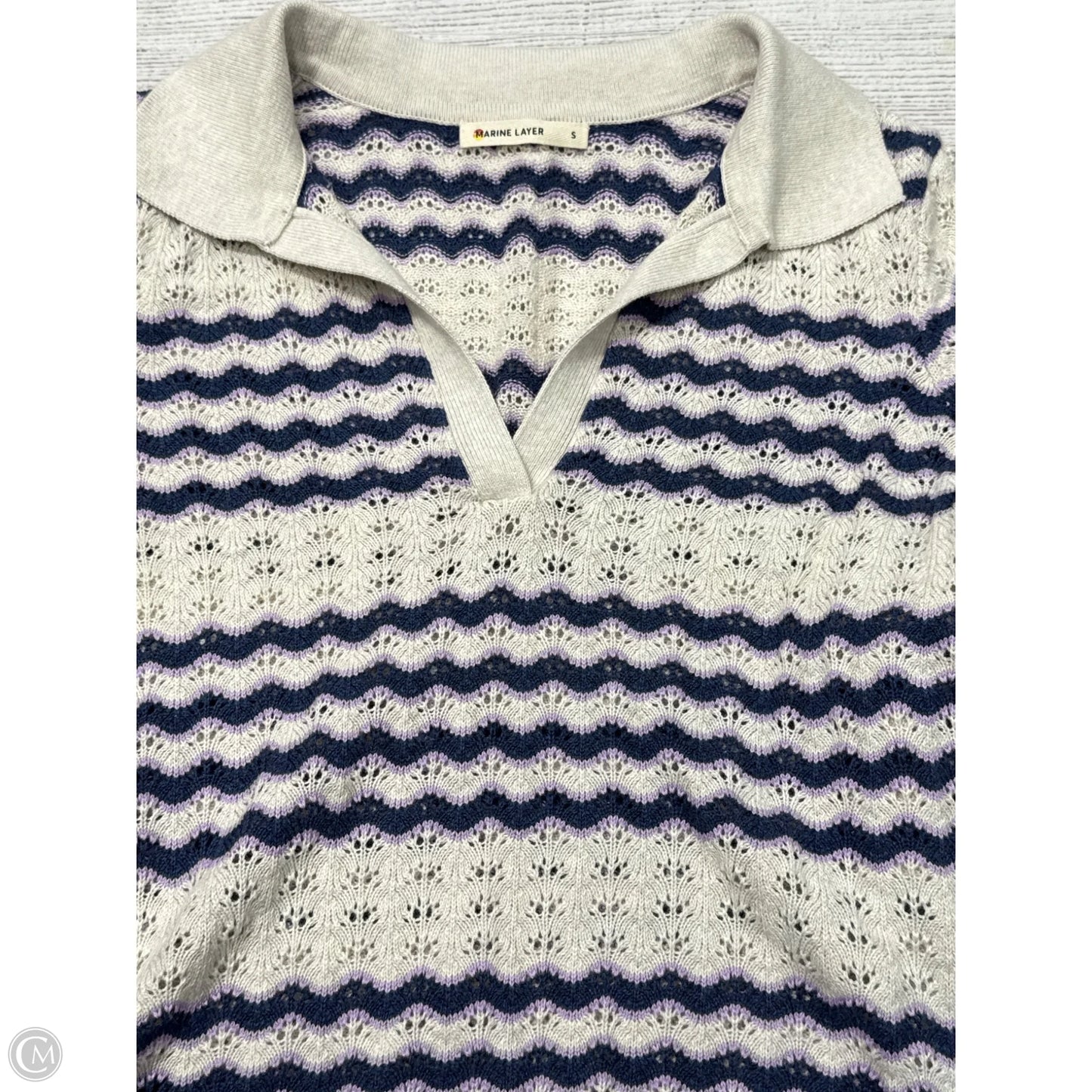 Top Short Sleeve By Marine Layer In Purple & Tan, Size: S