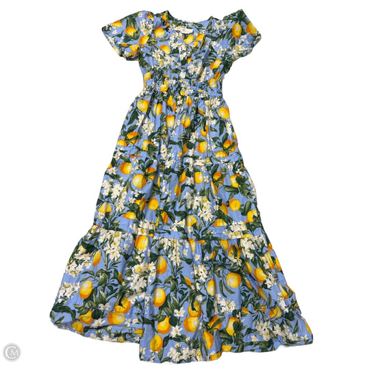 Dress Casual Maxi By Anthropologie In Blue & Yellow, Size: M