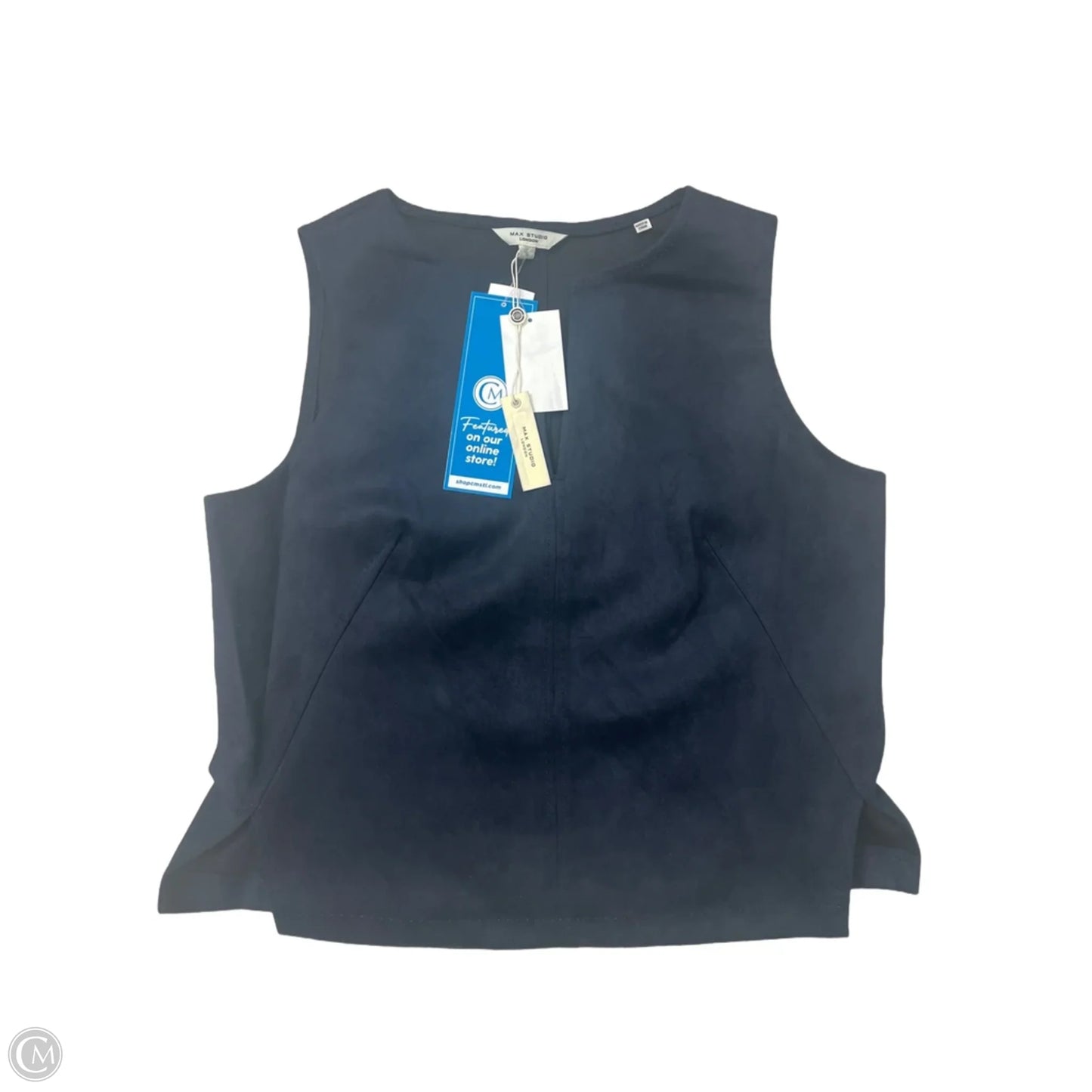 Top Sleeveless By Max Studio In Navy, Size: L