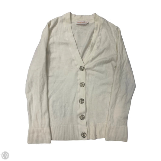 Sweater Cardigan Designer By Tory Burch In Cream, Size: Xl