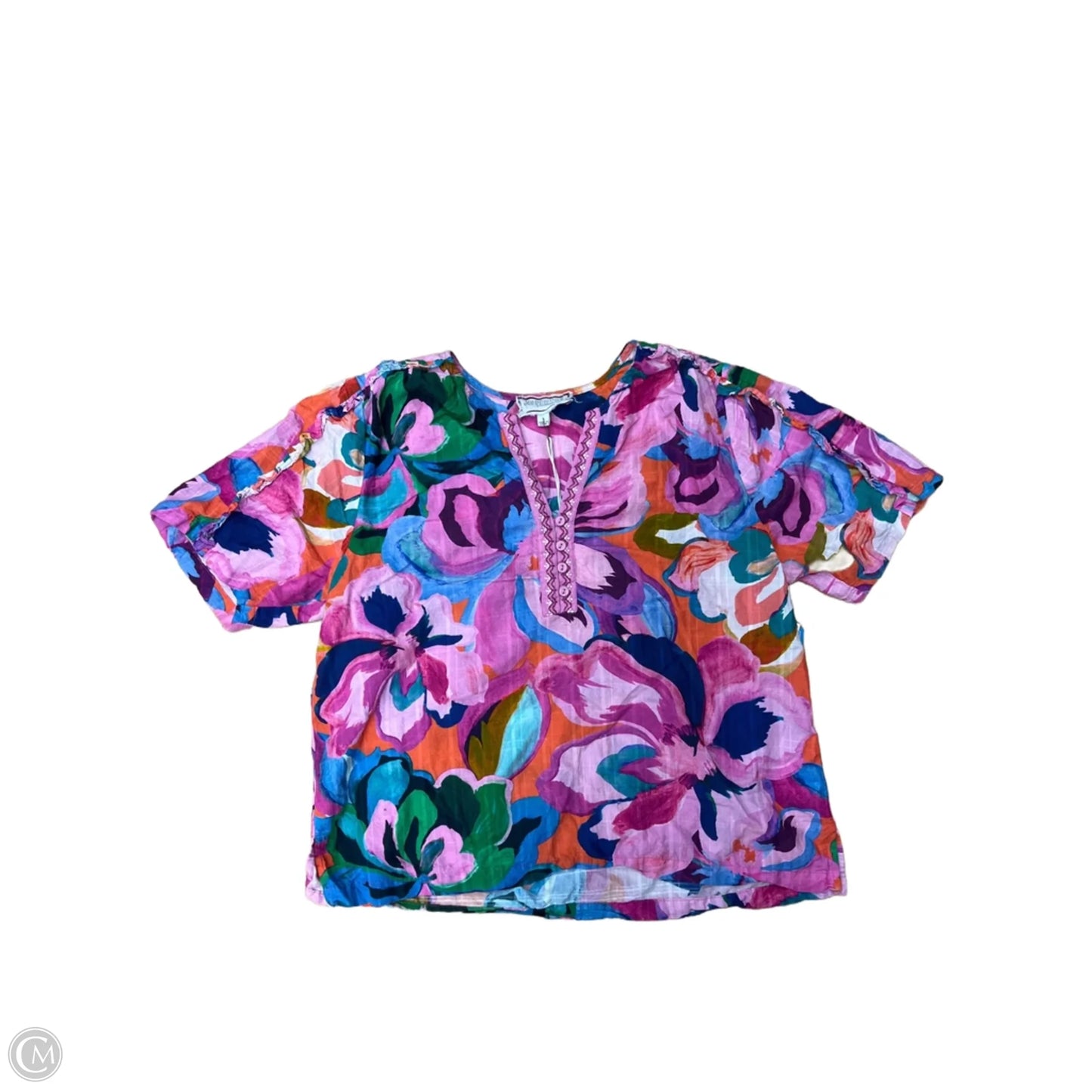 Top Short Sleeve By Johnny Was In Multi-colored, Size: S