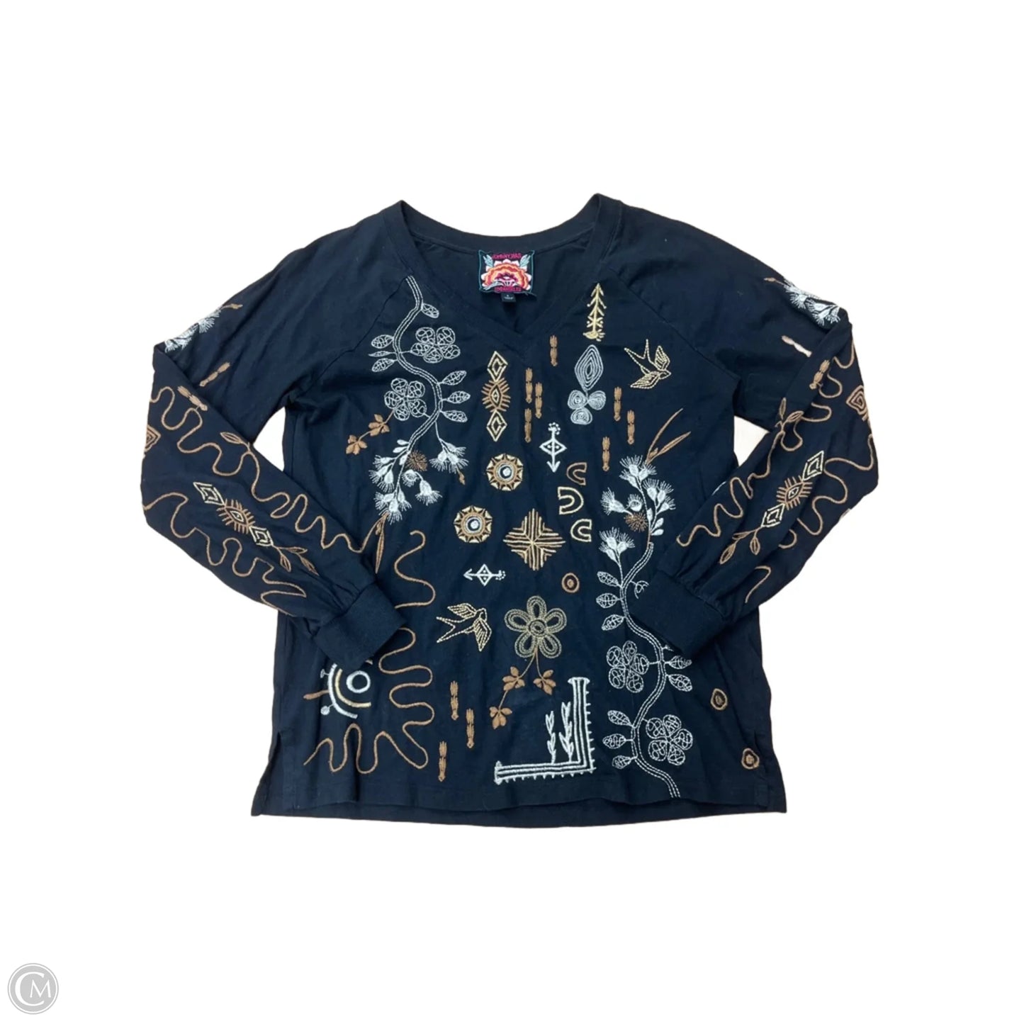 Top Long Sleeve By Johnny Was In Black, Size: S