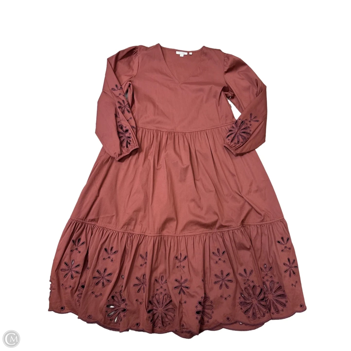 Dress Casual Midi By Chicos In Orange, Size: M