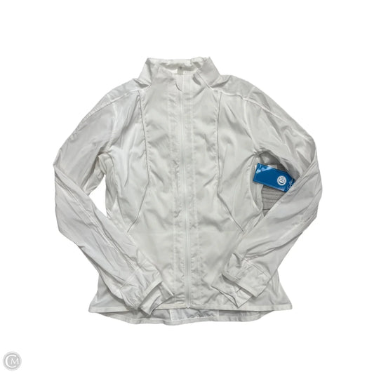 Athletic Jacket By Lululemon In White, Size: M