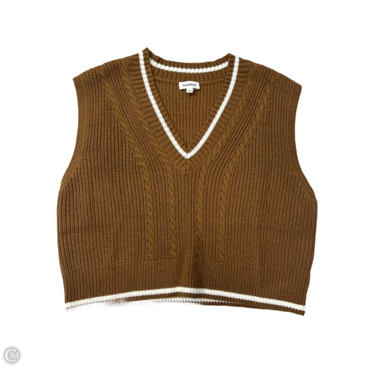 Sweater Short Sleeve By Sugar Lips In Brown, Size: L
