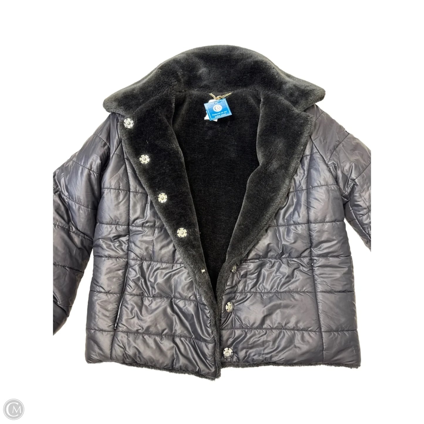 Coat Faux Fur & Sherpa By Armani Jeans In Black, Size: S