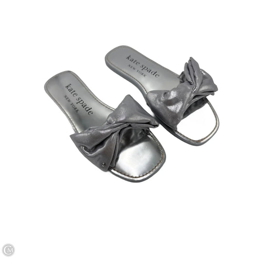 Sandals Designer By Kate Spade In Silver, Size: 6.5