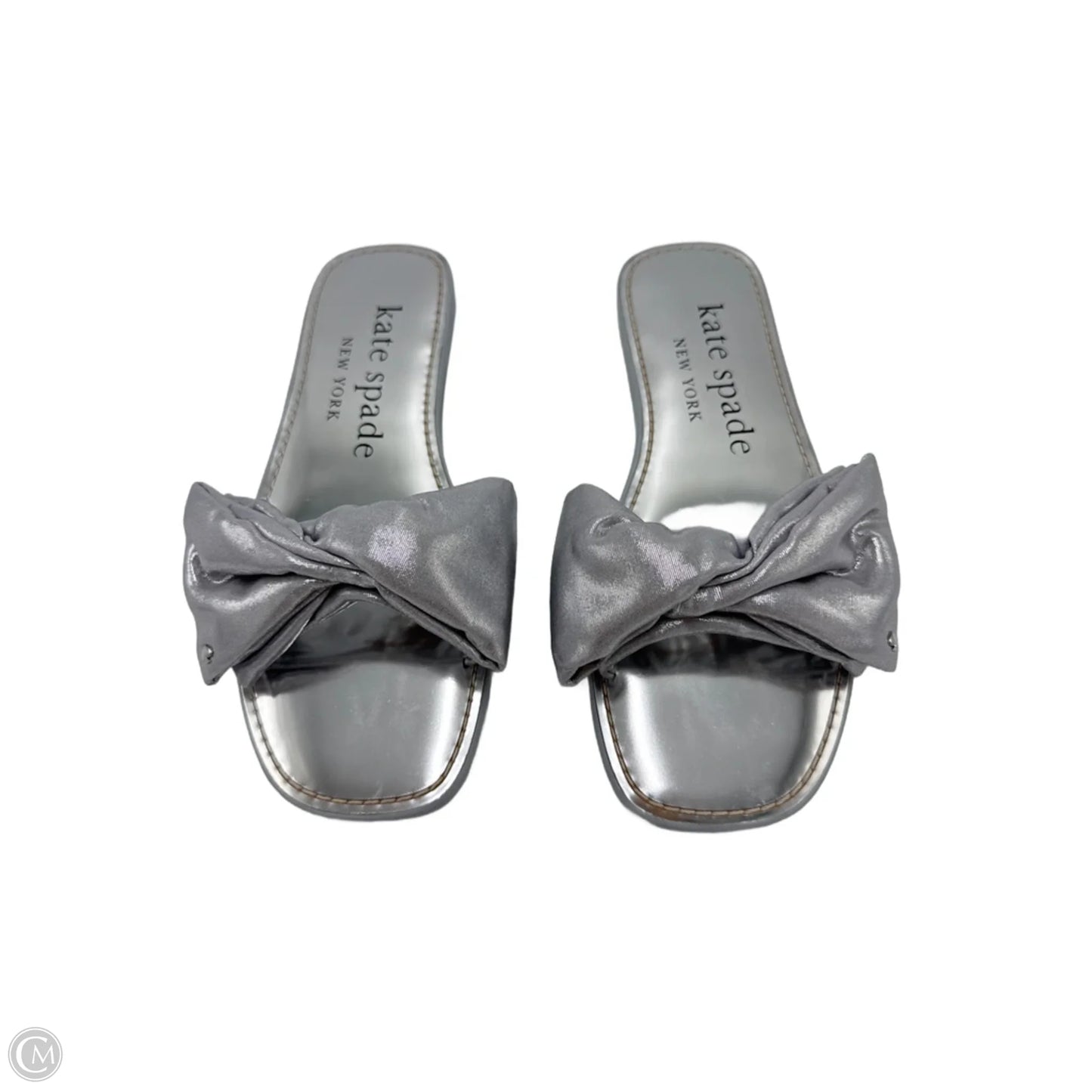Sandals Designer By Kate Spade In Silver, Size: 6.5