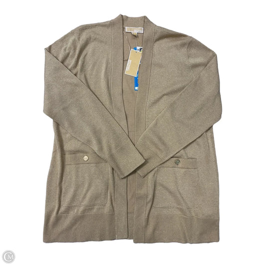 Sweater Cardigan Designer By Michael Kors In Gold, Size: Xl