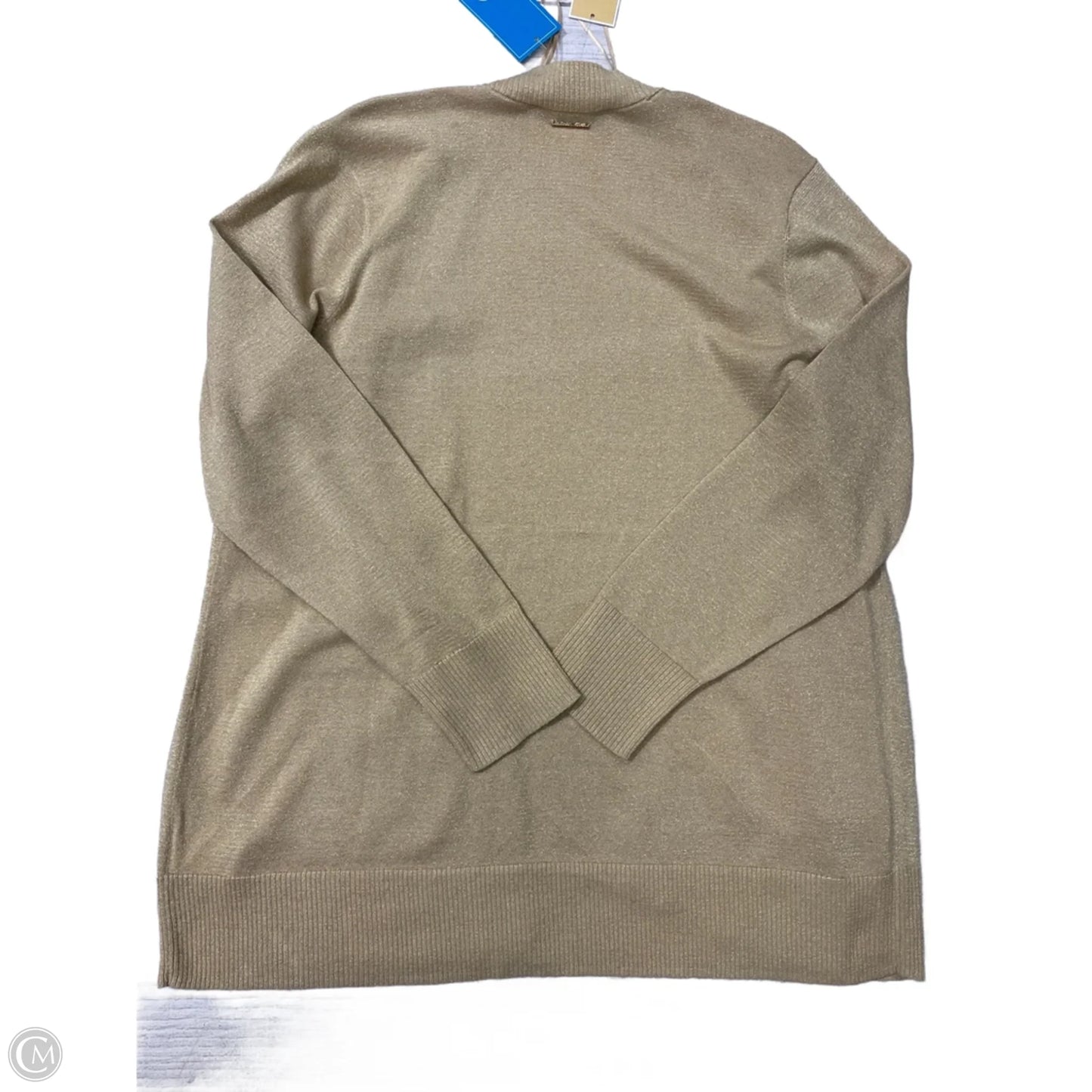 Sweater Cardigan Designer By Michael Kors In Gold, Size: Xl
