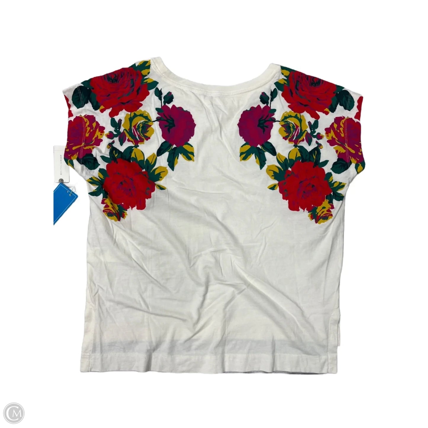 Top Short Sleeve By Anthropologie In Floral Print, Size: L