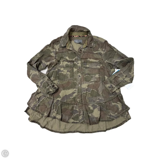 Top Long Sleeve By Anthropologie In Camouflage Print, Size: Xsp