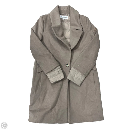 Coat Puffer / Peacoat By Calvin Klein In Taupe, Size: S