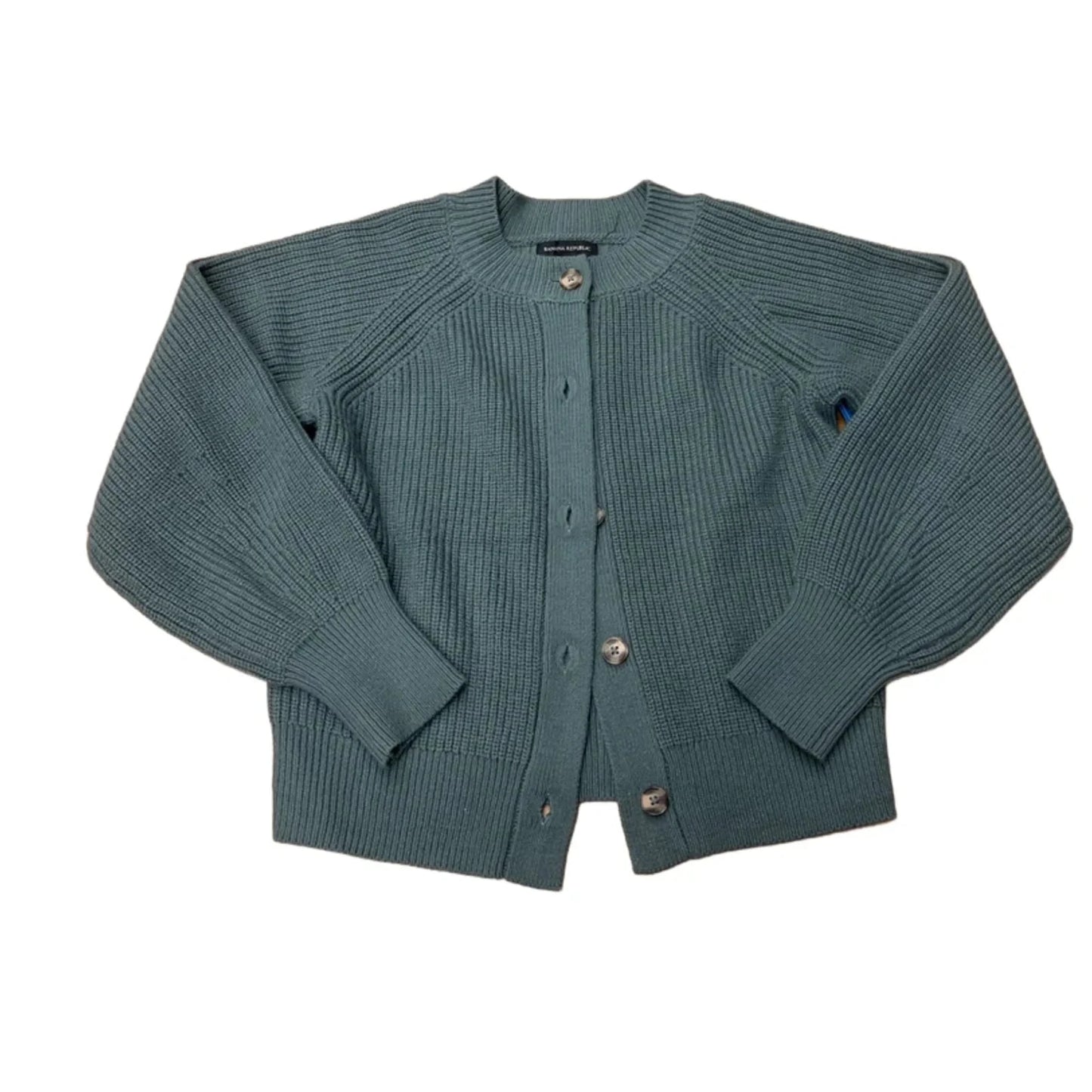 Sweater Cardigan By Banana Republic In Green, Size: M