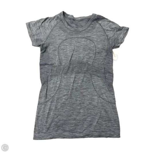 Athletic Top Short Sleeve By Lululemon In Grey, Size: M