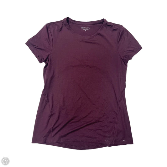 Athletic Top Short Sleeve By Athleta In Maroon, Size: M