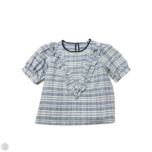 Top Short Sleeve By English Factory In Blue & White, Size: L