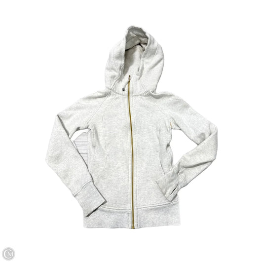 Athletic Jacket w/ Gold Zipper By Lululemon In Grey, Size: Xs