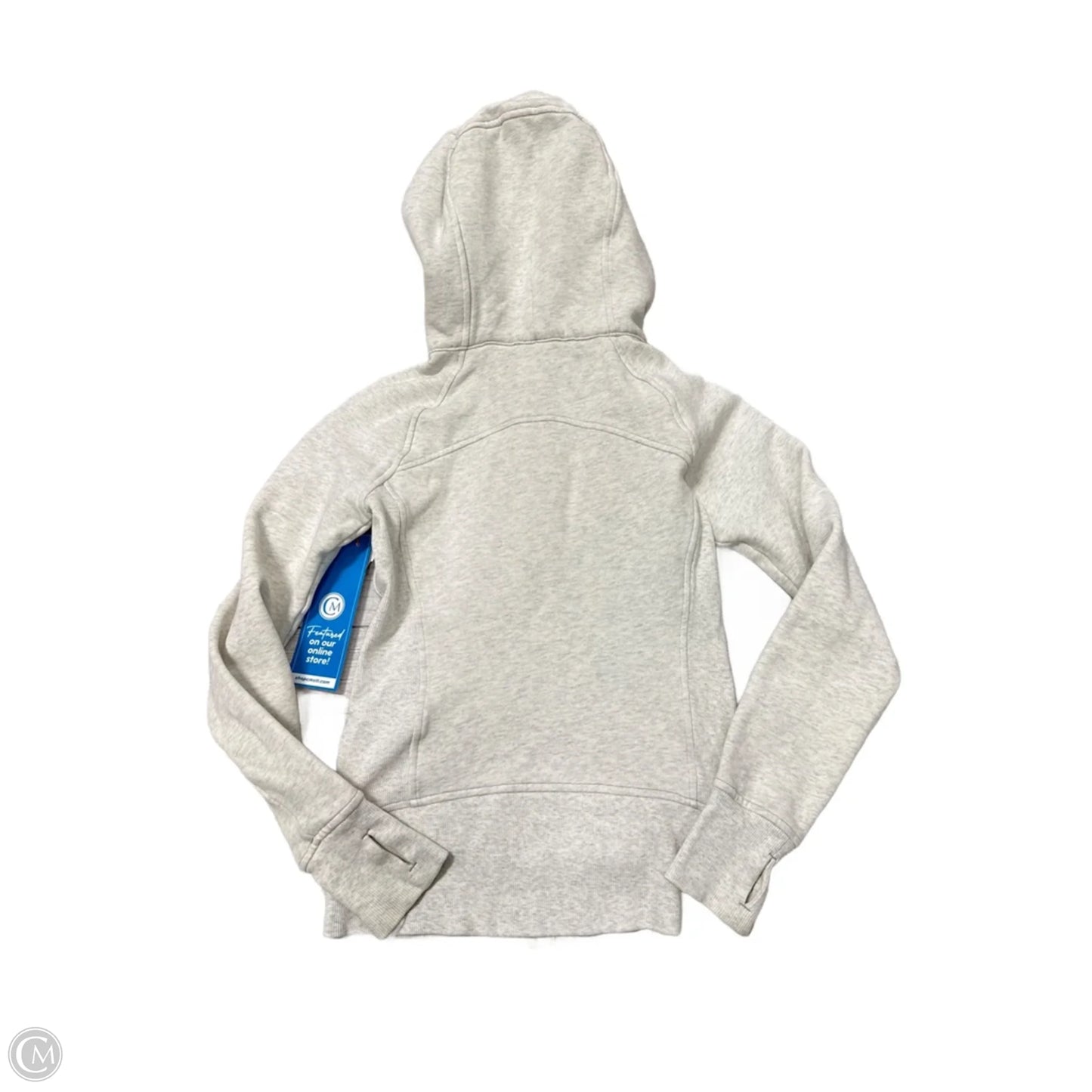 Athletic Jacket w/ Gold Zipper By Lululemon In Grey, Size: Xs