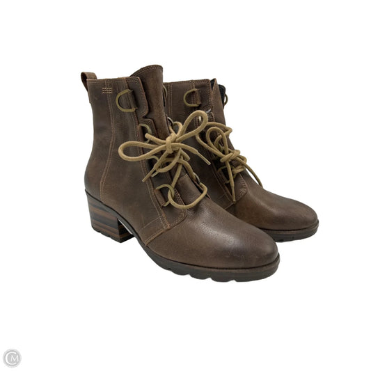 Boots Ankle Heels By Sorel In Brown, Size: 12